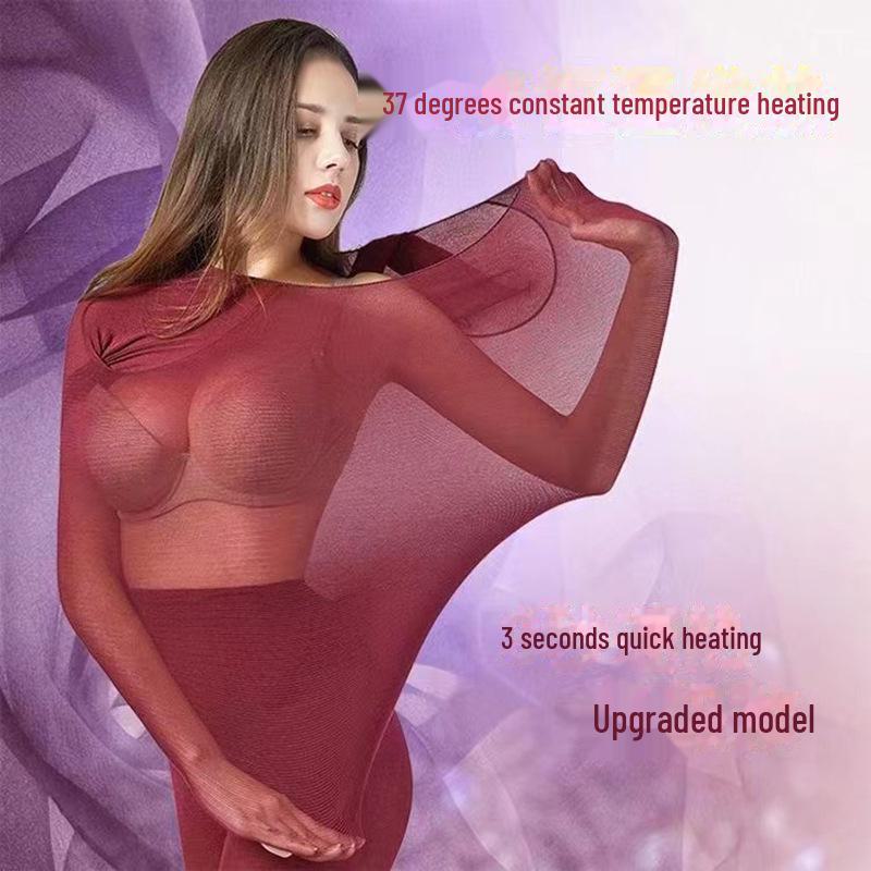 Thermo-Unterwäsche-Set: Nahtloser beheizbarer Damen-Baselayer für Herbst & Winter