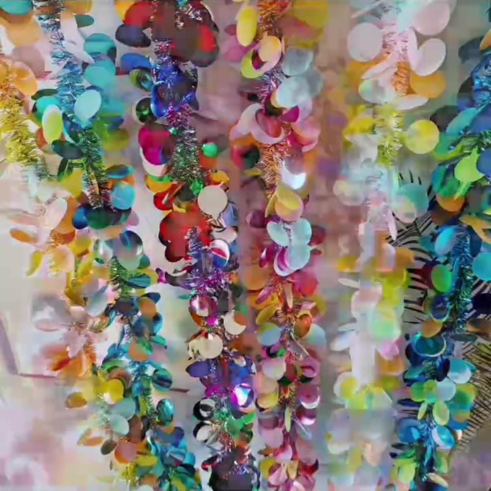 3D Shiny Metallic Foil Decorations DIY Festive Wedding Hanging Garland Wall Rail