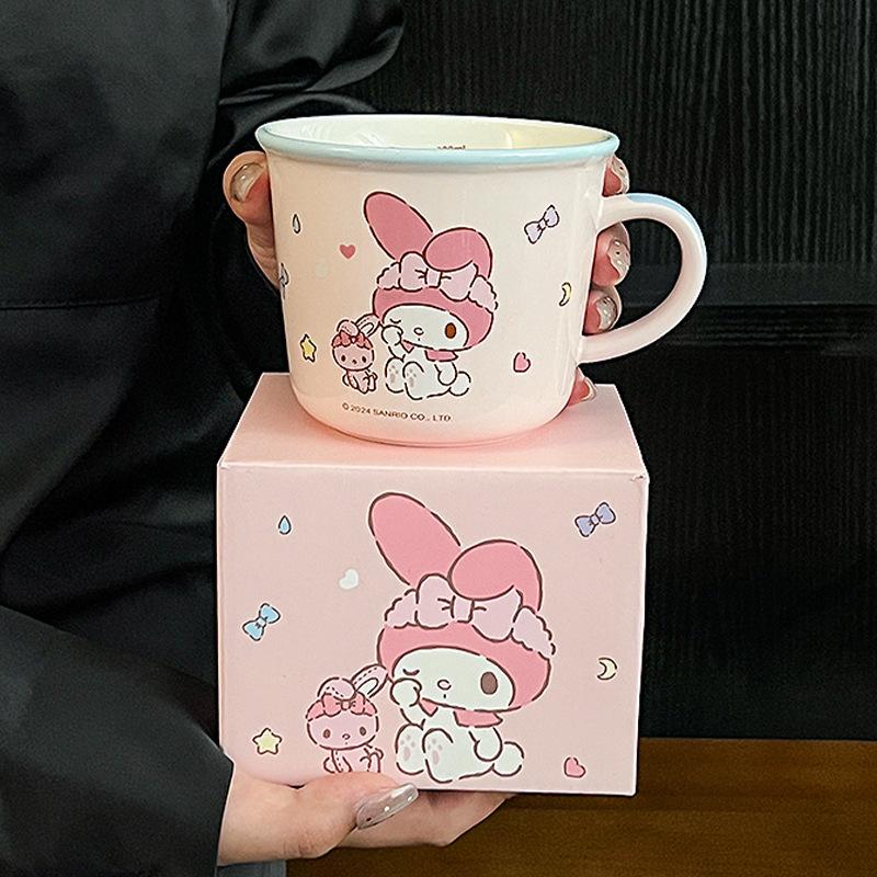 Завтрашняя кружка Sanrio с мерной шкалой, детская молочная кружка, стакан для питья, креативная керамическая кружка 340ml