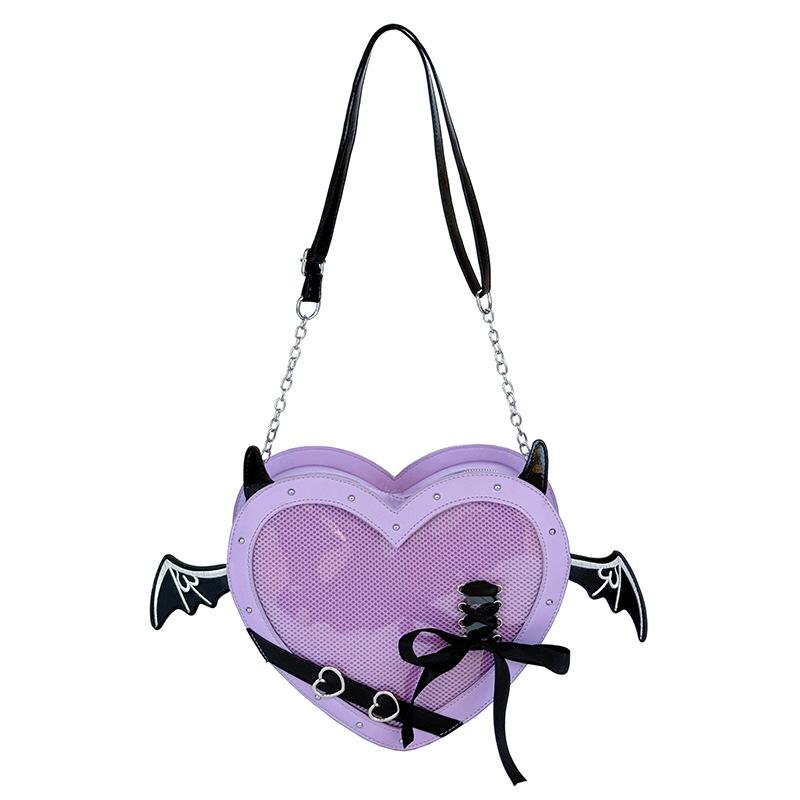 Personalized and creative small bag women's new Mori fashion rivet niche transparent shoulder bag crossbody love bag
