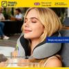 Cuscino da viaggio blu a forma di U in memory foam