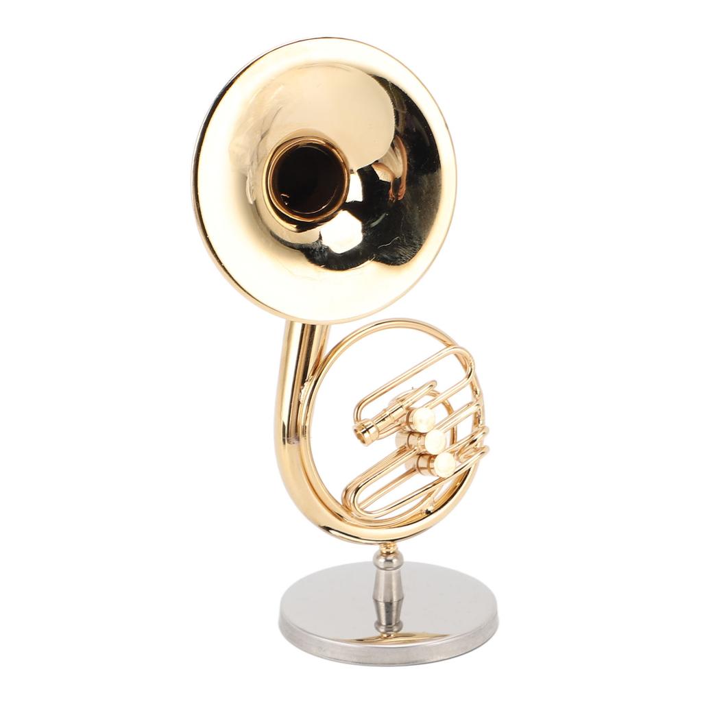 Miniature Sousaphone Sturdy Brass Smoothly Polished Glossy Sousaphone Model with Stand and Case for Home Decor