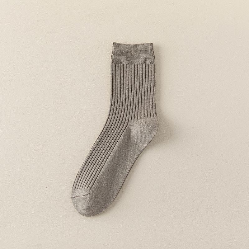 Men's Mid-calf Socks for Autumn and Winter, Breathable and Sweat-absorbing Cotton Socks, Business Sports Solid Color Long Socks