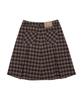 Ames Worldwide Check Pleats Midi Skirt Brown