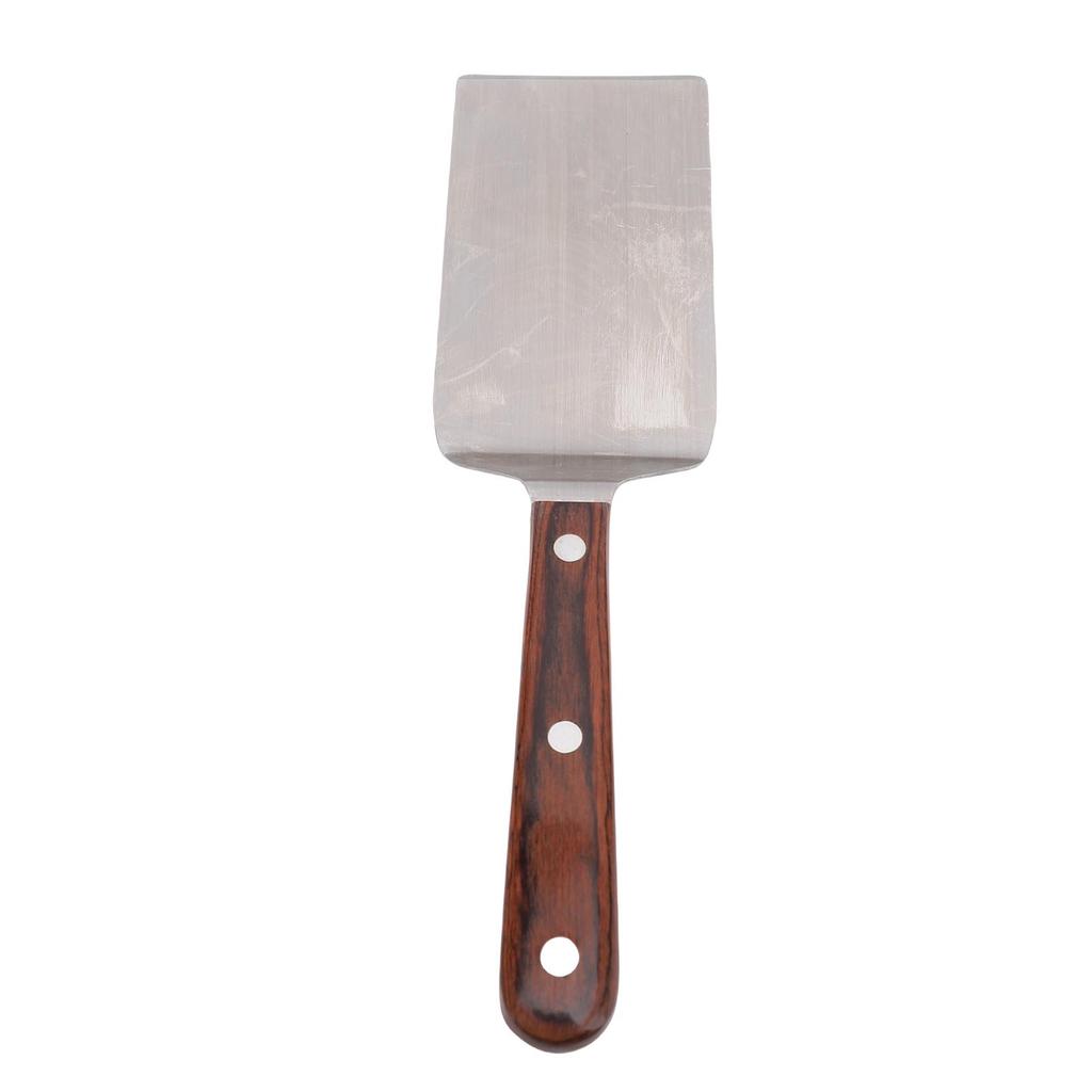 Frying Spatula Wood Handle Stainless Steel Multifunctional Shovel for Barbecue Grill Kitchen