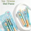 4er-Set Gel-Stifte im Eiscreme-Design Sommer Frischer Stil Design ST Doppel-Kugel Schnelltrocknende Tinte Einziehbar Niedlicher Cartoon Glatt