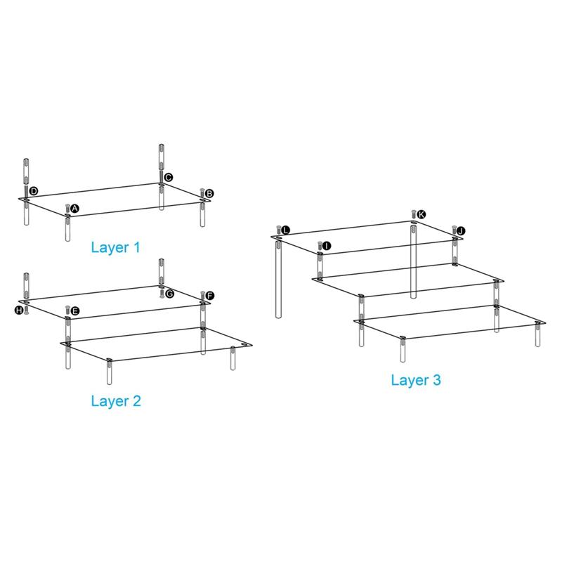 ABWR-1 PCS Acrylic Display Risers Perfume Stand Organizer Display Stand For Stands For Food, Tabletop Use