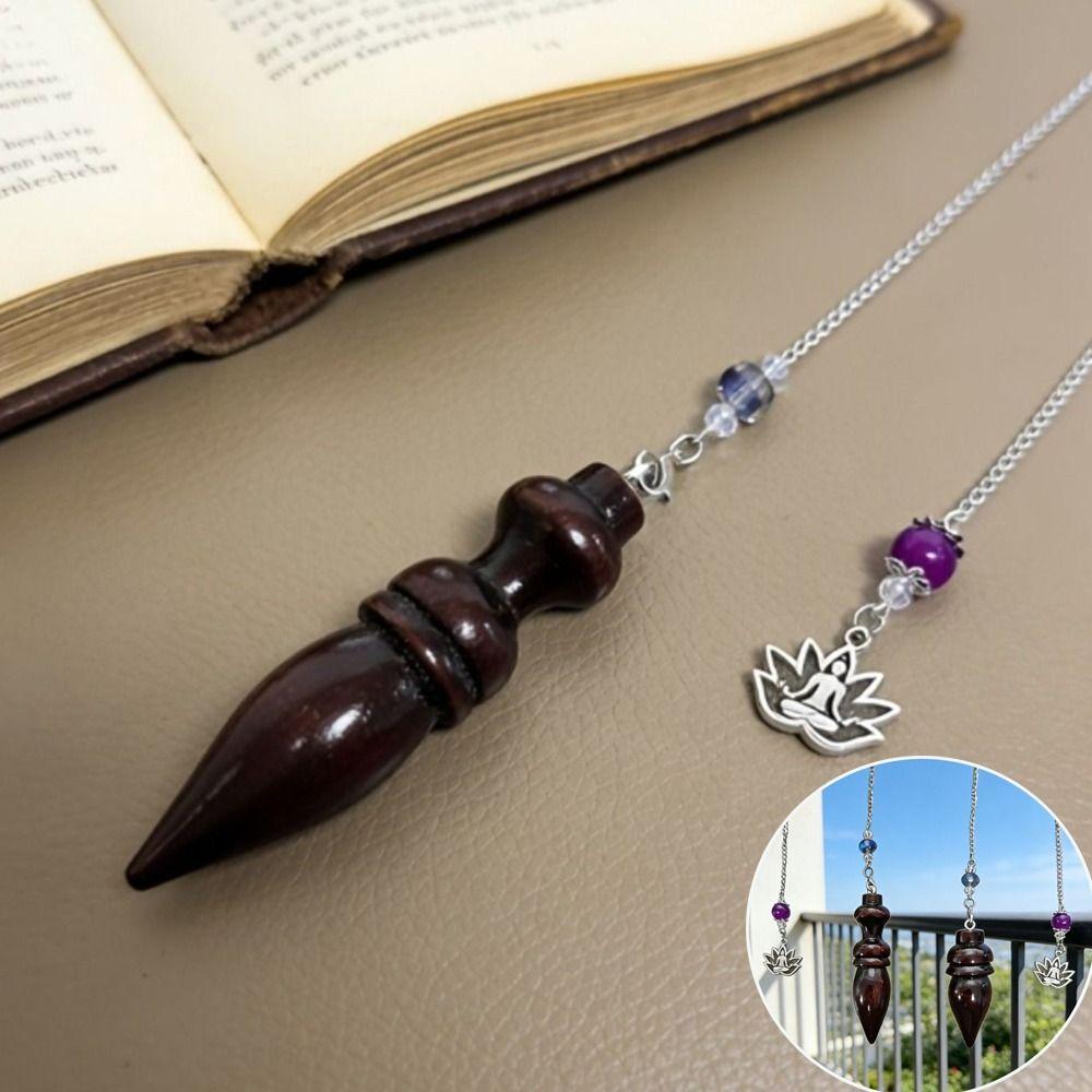 Dowsing Wooden Pendulum Wooden Reiki Spiritual Pendulo Creative Gift Round Cone Pattern