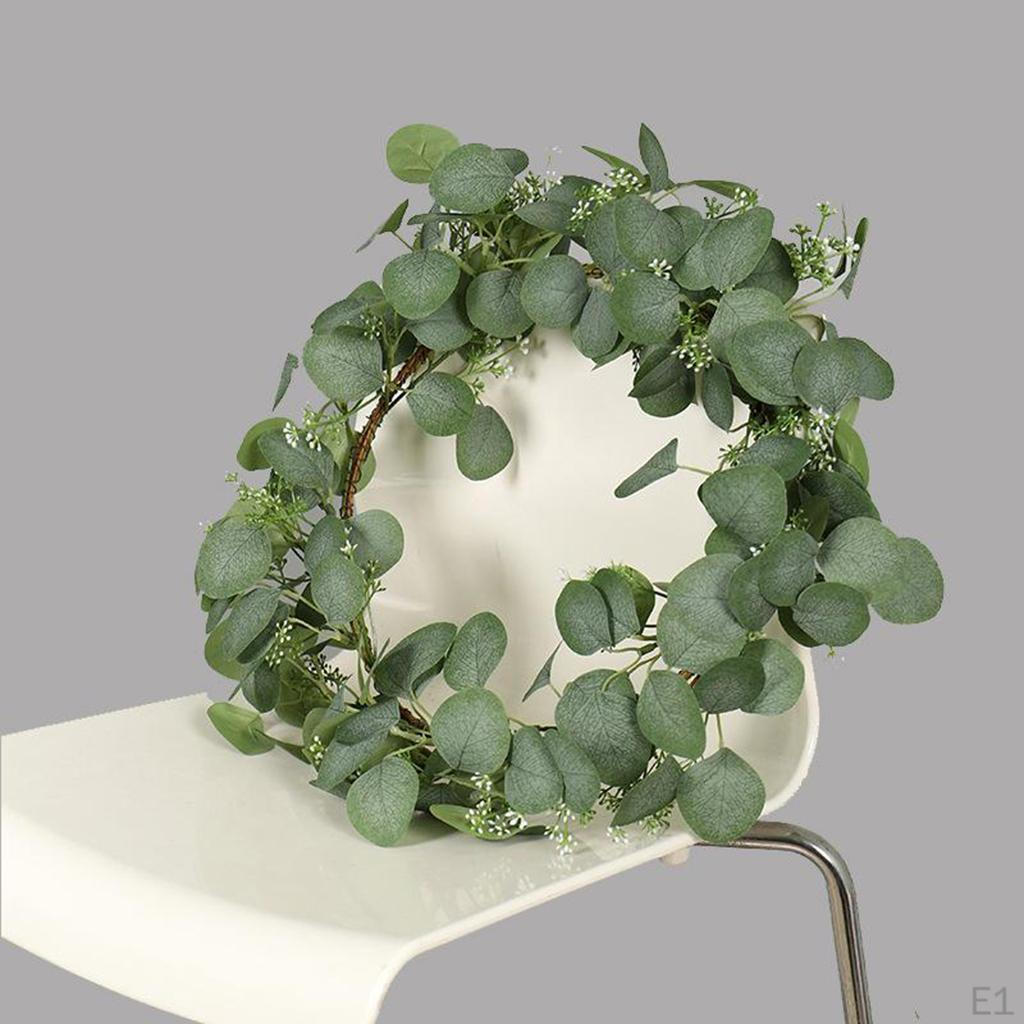 Eucalyptus Wreaths, Front Door 18" Large Green Leaves Wreath for Spring , Outdoor Greenery Floral