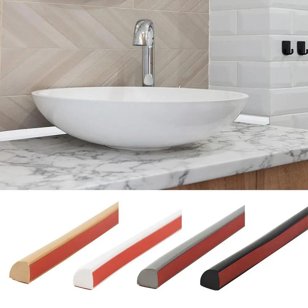 1Roll 78.74In Self-adhesive Bathroom Water Stopper Scalloped Corner Line Countertop, Wall, Ceiling Edge Decorative Strips