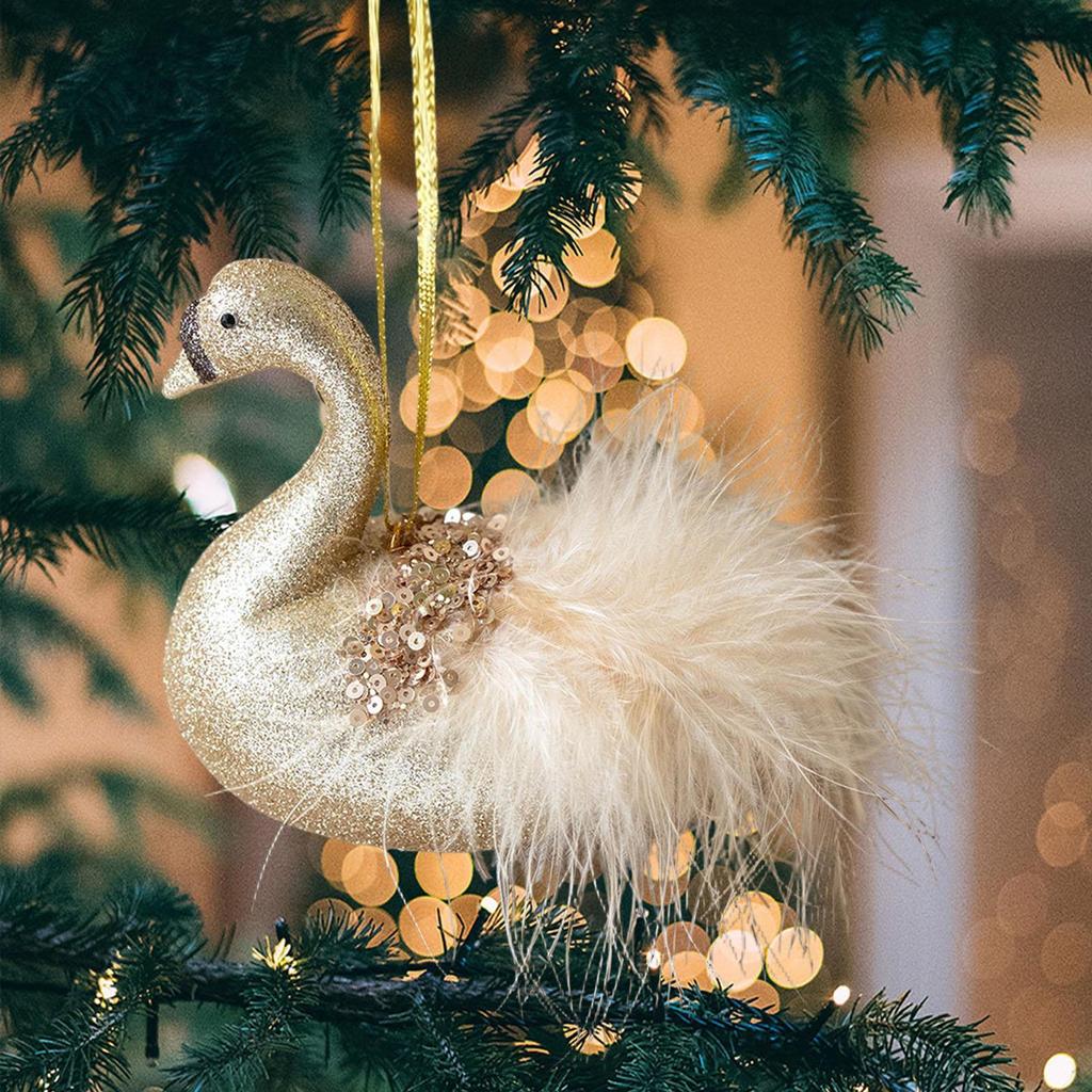 Animal Christmas Ornament Tree Elegant Decoration, Swan Pendant for Themed Party