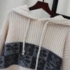 Retro Hong Kong-style Hooded Sweater Pullover Autumn and Winter New Thickened Medium and Long Loose Knitted Sweater Top Women