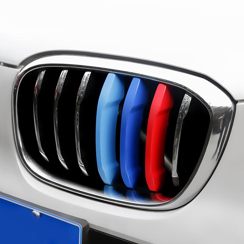For BMW X1 X2 X3 X4 X5 X6 X7 E84 F48 F49 F39 E83 F25 G01 F26 G02 E70 F15 E53 G05 E71 E72 F16 G06 G07 3Pcs Car Grille Trim Strip