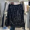 Elegant Sequin Mesh Skirt: 2025 Autumn/Winter Slimming Style with Elastic Waist