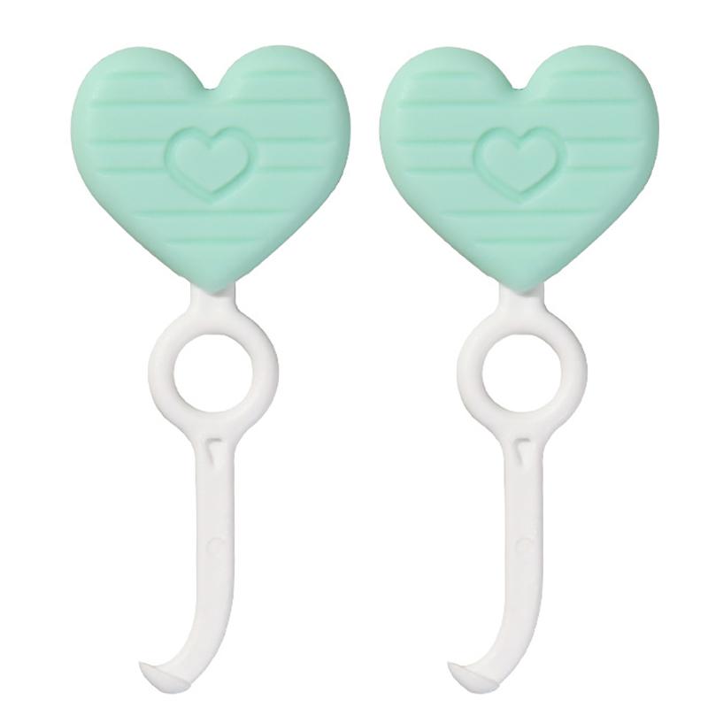 

2шт. Силиконовые зубные палочки для выравнивания прикуса, жевательные конфеты для выравнивания прикуса, предотвращающие искажение лица в форме сердца зелёный