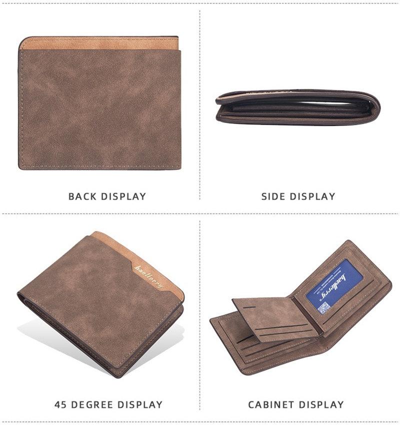 Baellerry Men Fashion Short Wallets Classic Vintage Design Card Holder for Man Male Purse Wallet Casual Business Money Clips