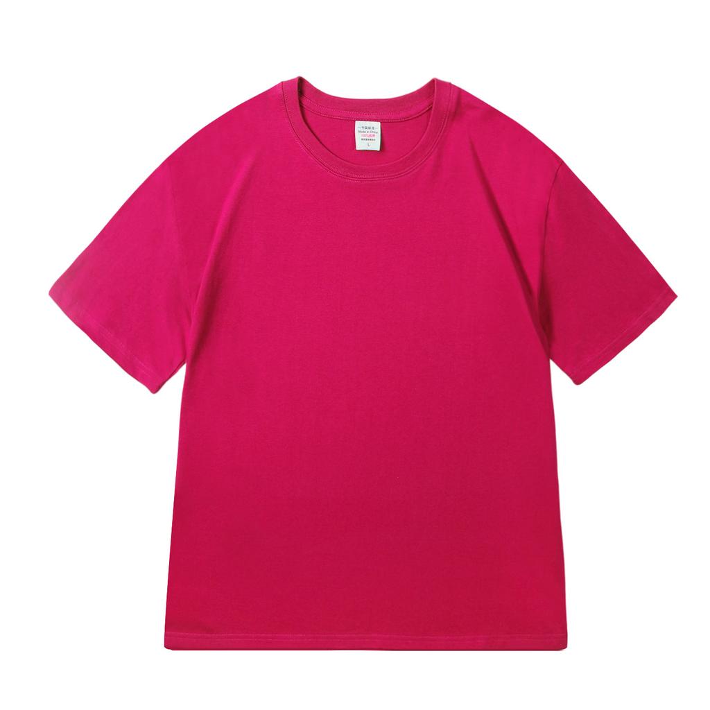Solid Color Short-Sleeved T-Shirt Men'S 200G Pure Cotton Loose And Versatile Time-Simple Bottoming Shirt Combed Cotton Crew Neck Shoulder Top