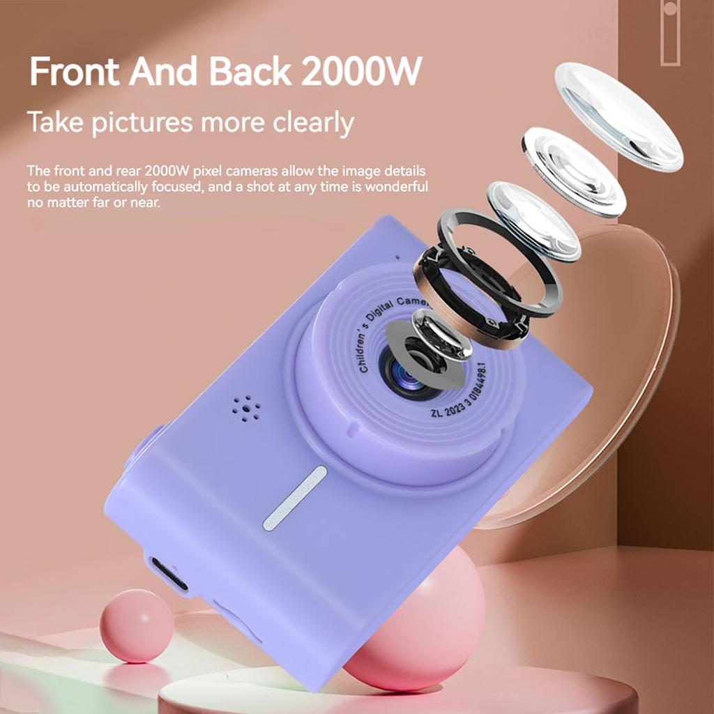 1080P Digital Camera Kids Camera 20MP Children Camera Kids Selfie Camera for Boys And Girls 8X Digital Zoom 2.0 Inch