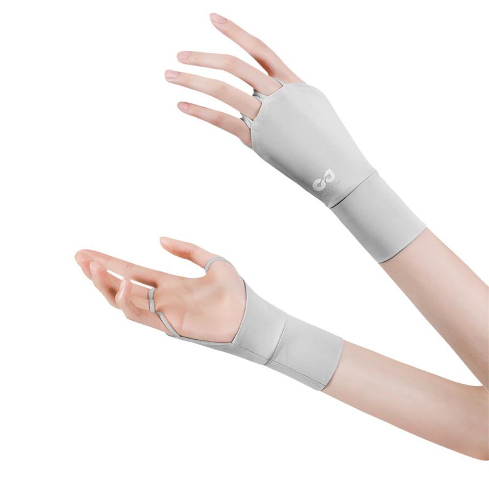 Thin Half Finger Golf Gloves Elastic Ice Silk Mittens Sports Sunscreen Gloves  Outdoor