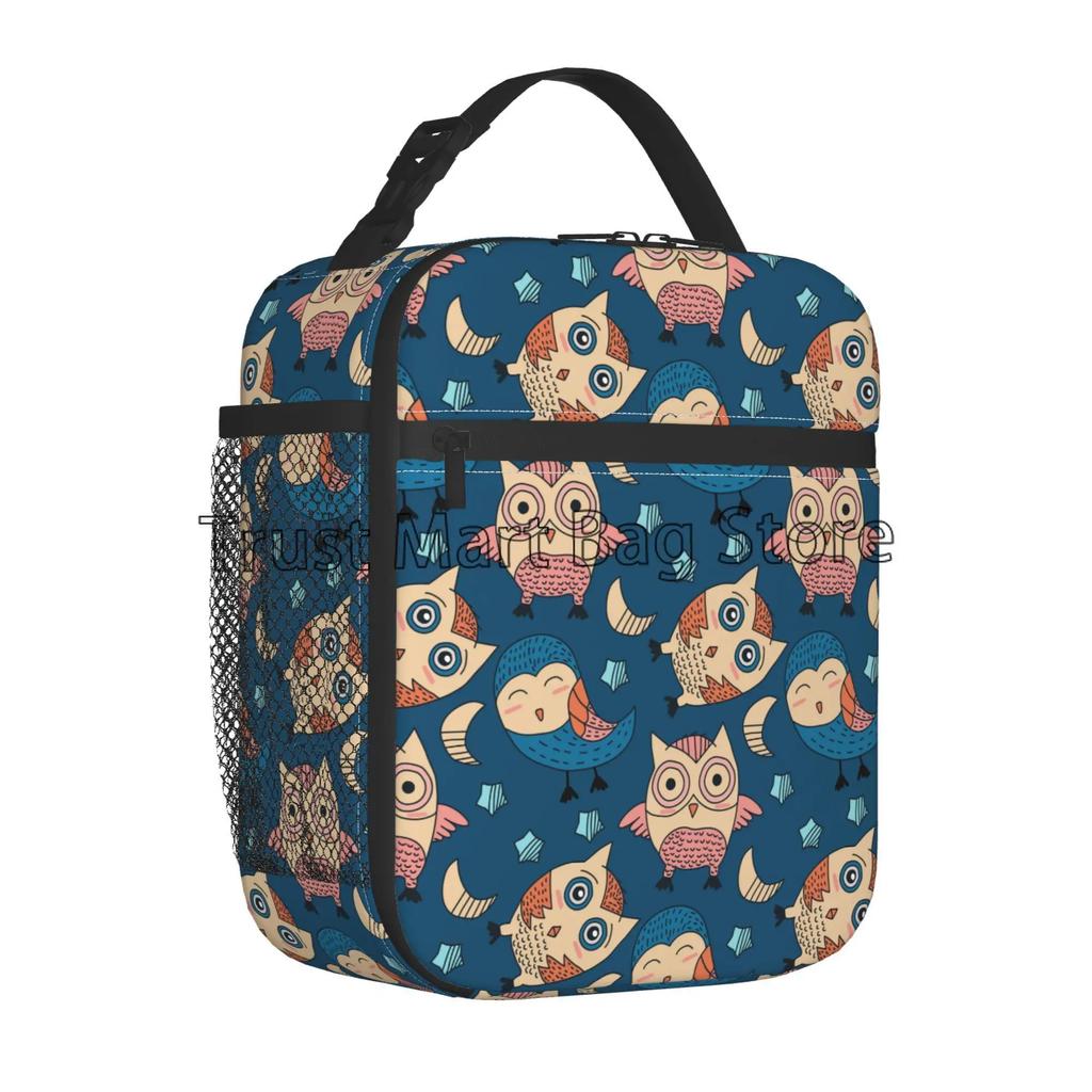 Owl Funny Lunch Bag Women Portable Lunch Box Insulated Cooler Reusable Bento Container Waterproof for Work School Travel Picnic