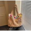 2026  Lazy Style Large Capacity Weave Commute Shoulder Bags Fashi Casual Versatile Seaside Vacati Women's Tote Bag