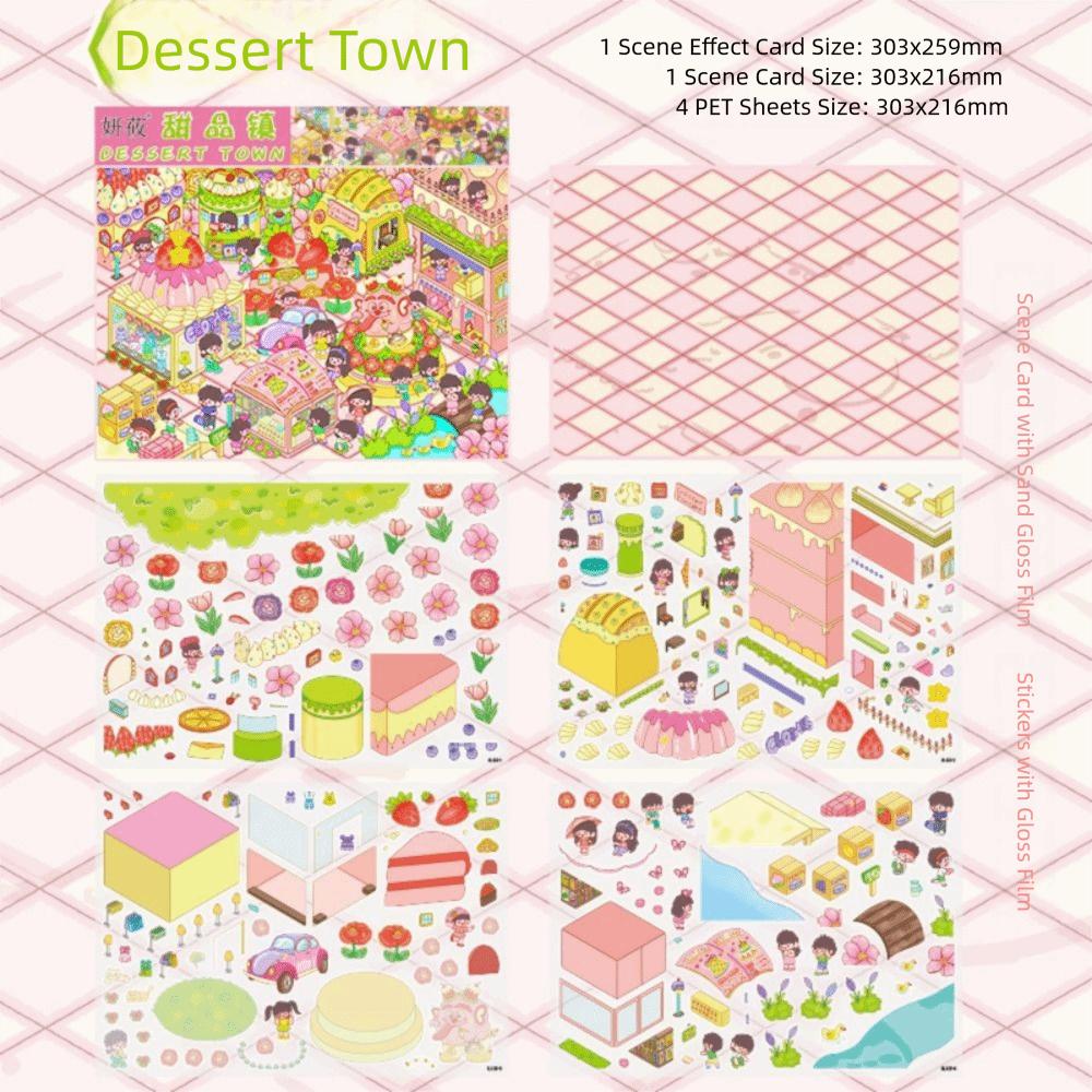 Cartoon Landscape Making Sticker Plus Size Decorative Game Stickers  For Kids Adults