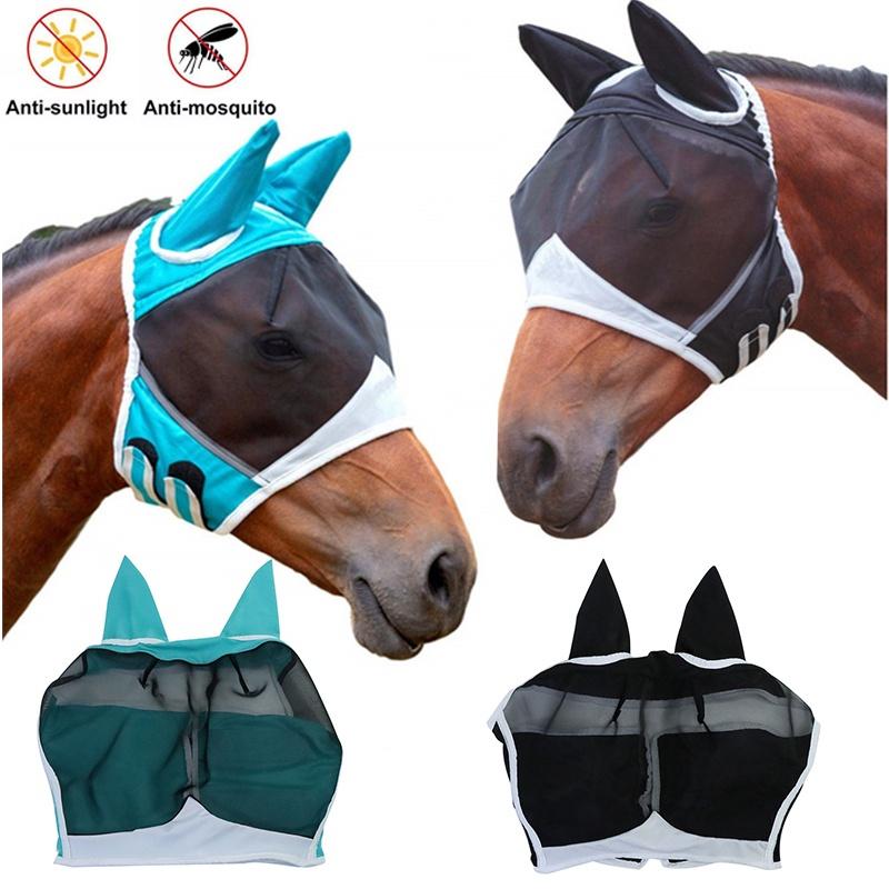 Mückenschutz-Pferdekopfmaske mit atmungsaktivem Netz und Klettverschluss für optimalen Schutz