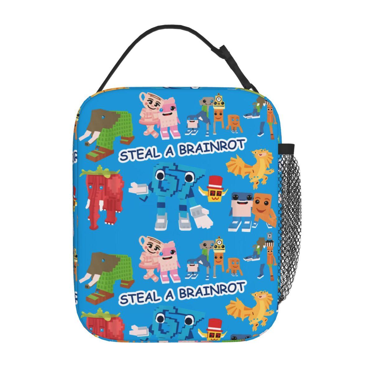 Bruh Steal A Brainrot 67 Insulated Lunch Bags Thermal Bag Meal Container Brainrot Meme Tote Lunch Box Girl Boy College Picnic One Size