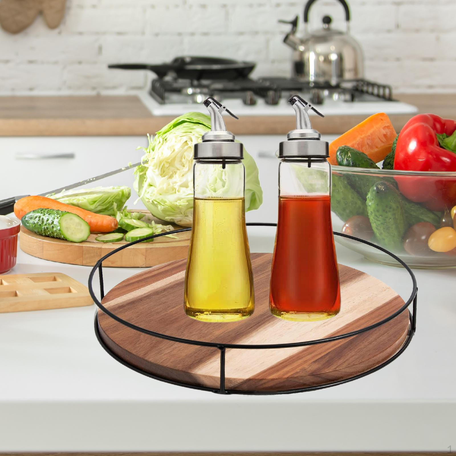 

Вращающийся поднос с углом наклона, круглый, многоцелевой, нескользящий, кухонный органайзер для столовой 30cm