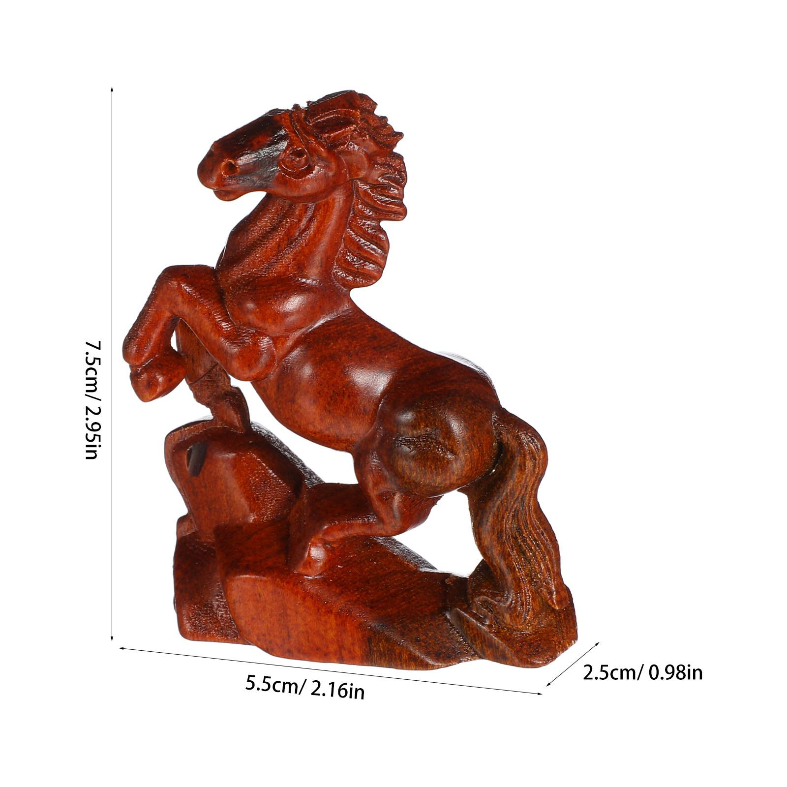 

Деревянная статуэтка лошади, ручная резьба, стоящая скульптура лошади, декоративное искусство животных для дома, гостиной, офиса, спальни, Фэн-шуй коричневый