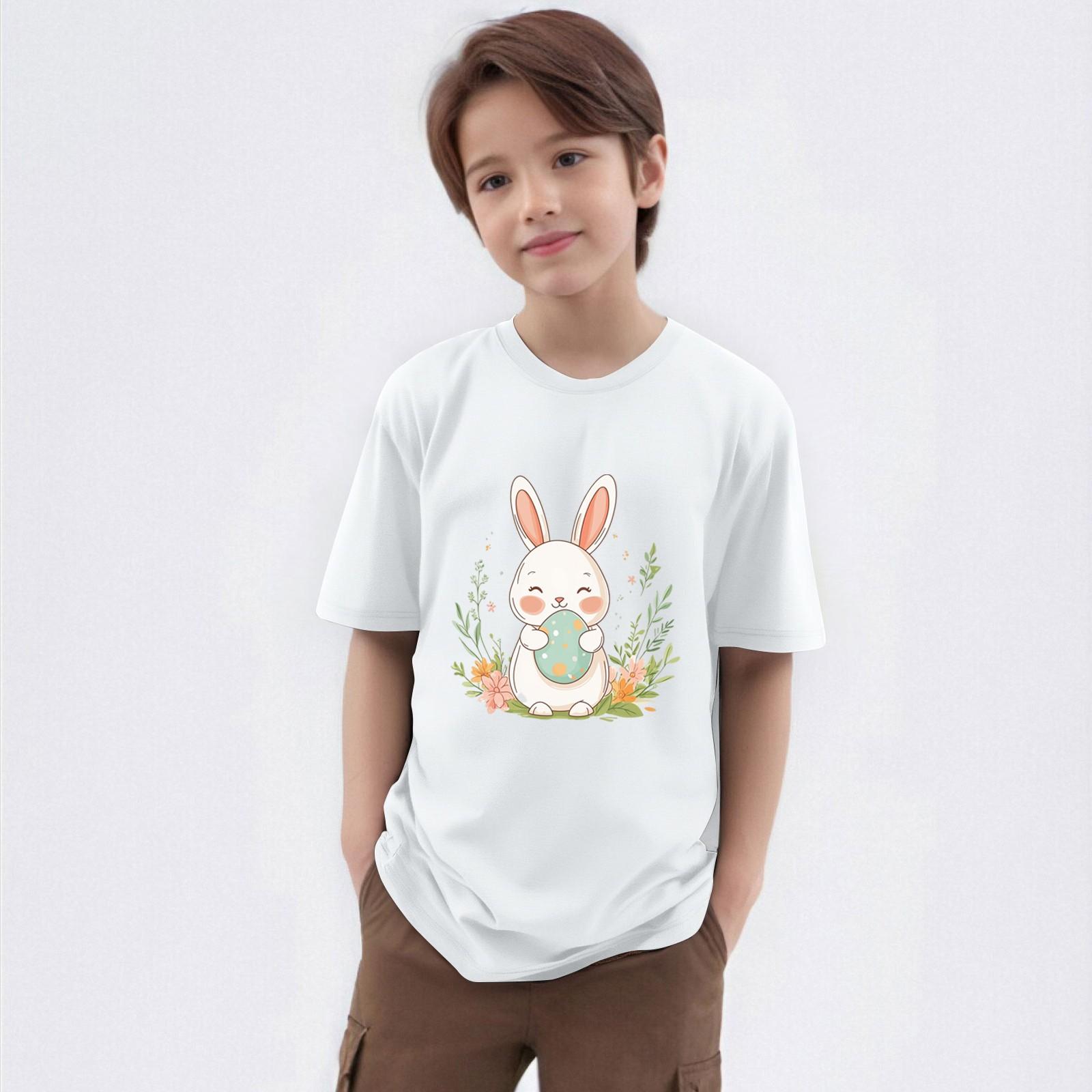 

Детская футболка с круглым вырезом и короткими рукавами 130 белый