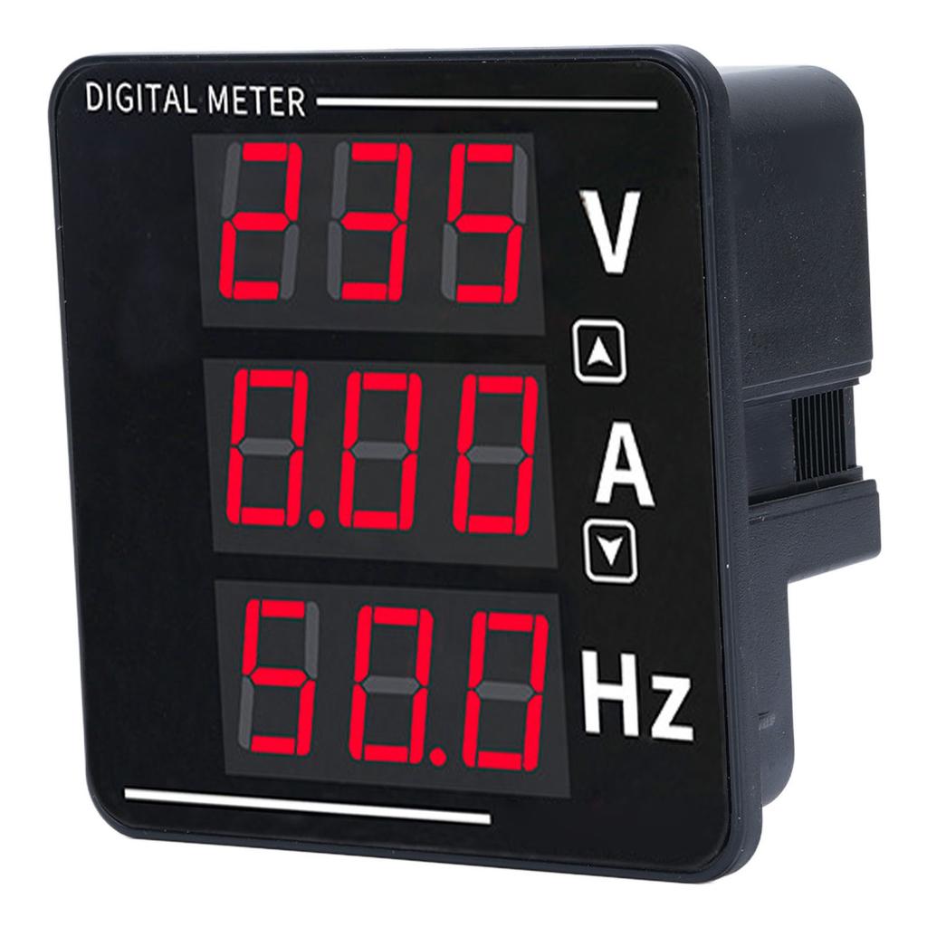 Digital Multimeter Voltage Meter Digital AC Volt Amp Frequency Tester Panel 2 Wire Connect AC50-500V 0-120A 10.0-99.9Hz Multifunctional Meter Displays
