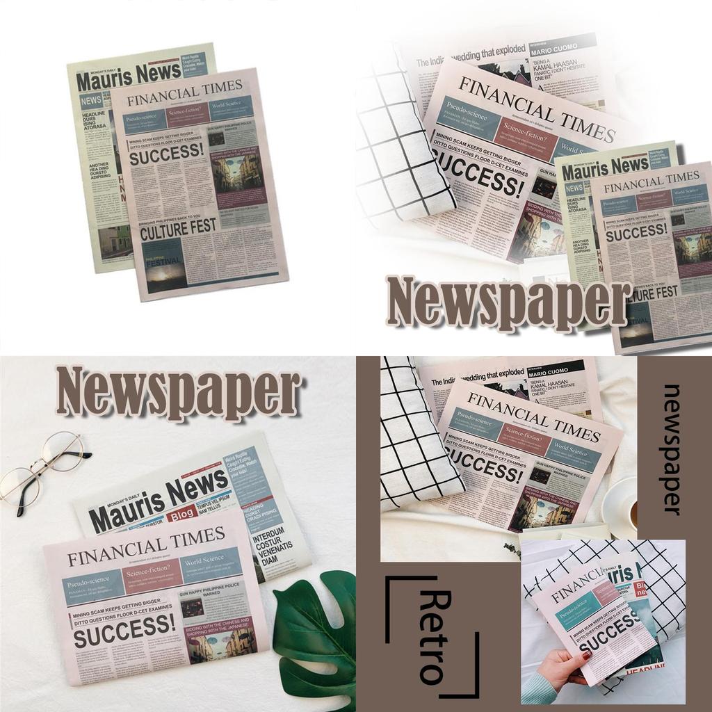 2pcs English Newspaper Vintage Style Photography Background Props Shooting