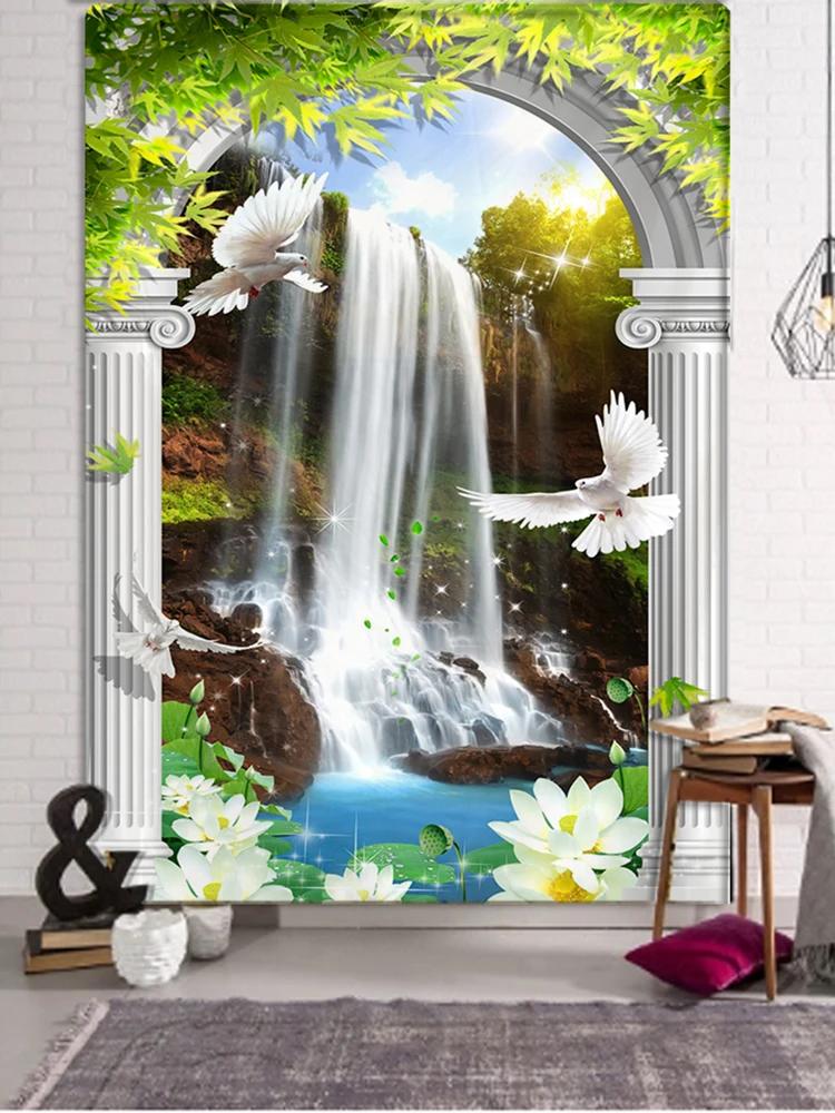 Nordic psychedelic hanging fabric background wall covering home decoration wall blanket tapestry bedroom wall hanging