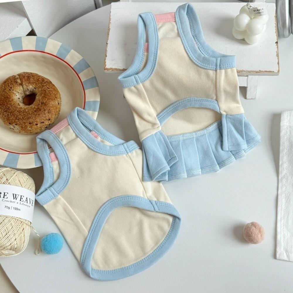 Cartoon Print Pet Ice Cream Camisole Vest Thin Breathable Comfortable Clothing Small Dog Dress Pet Tank Top Puppy Teddy