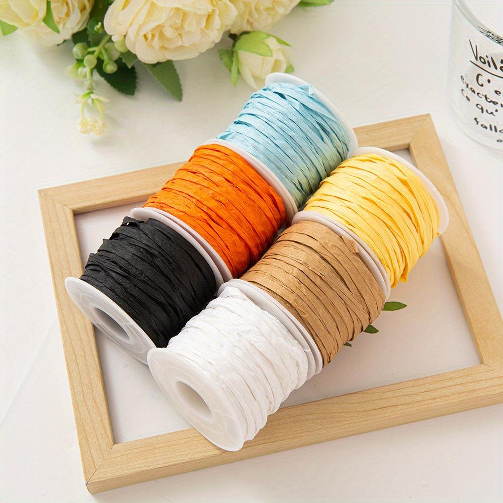 6 Rollen Raffia Papier Bastelband Geflochtene Garnseile DIY Party Dekoration
