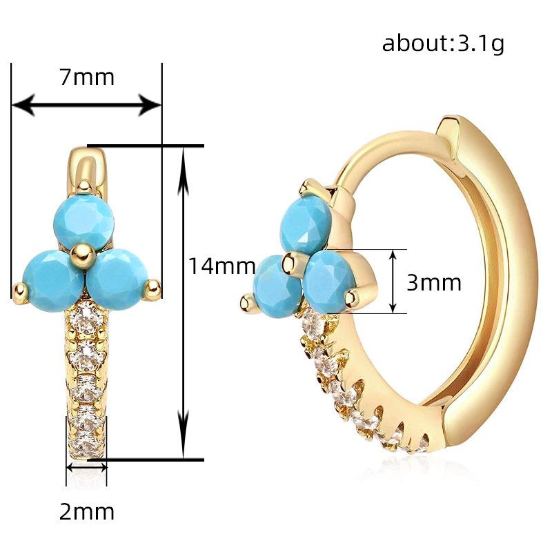 Geometric Ear Buckle, Light Luxury Slightly Inlaid Unique Design Earrings Bohemian Women'S Earrings
