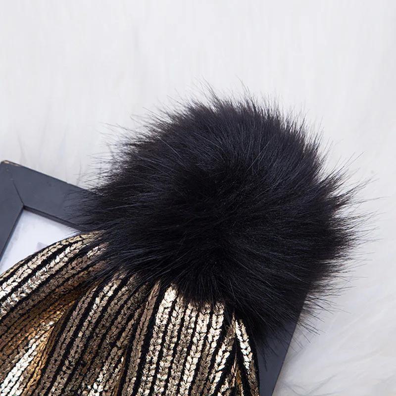 Hot Gold Silver Beanies Woolen Hat Female Autumn Winter Students Warm Woolen Knit Hat Reflective Beanies