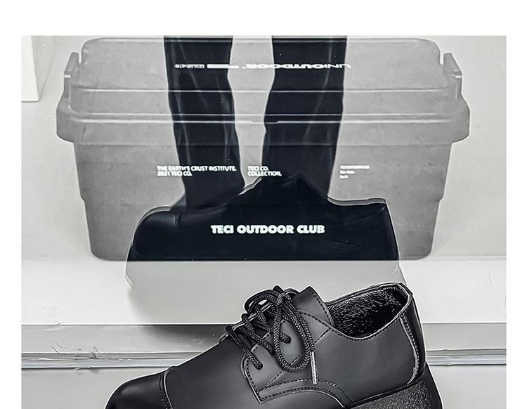 Black office leather shoes men's new spring low-top Martin boots British business casual shoes men