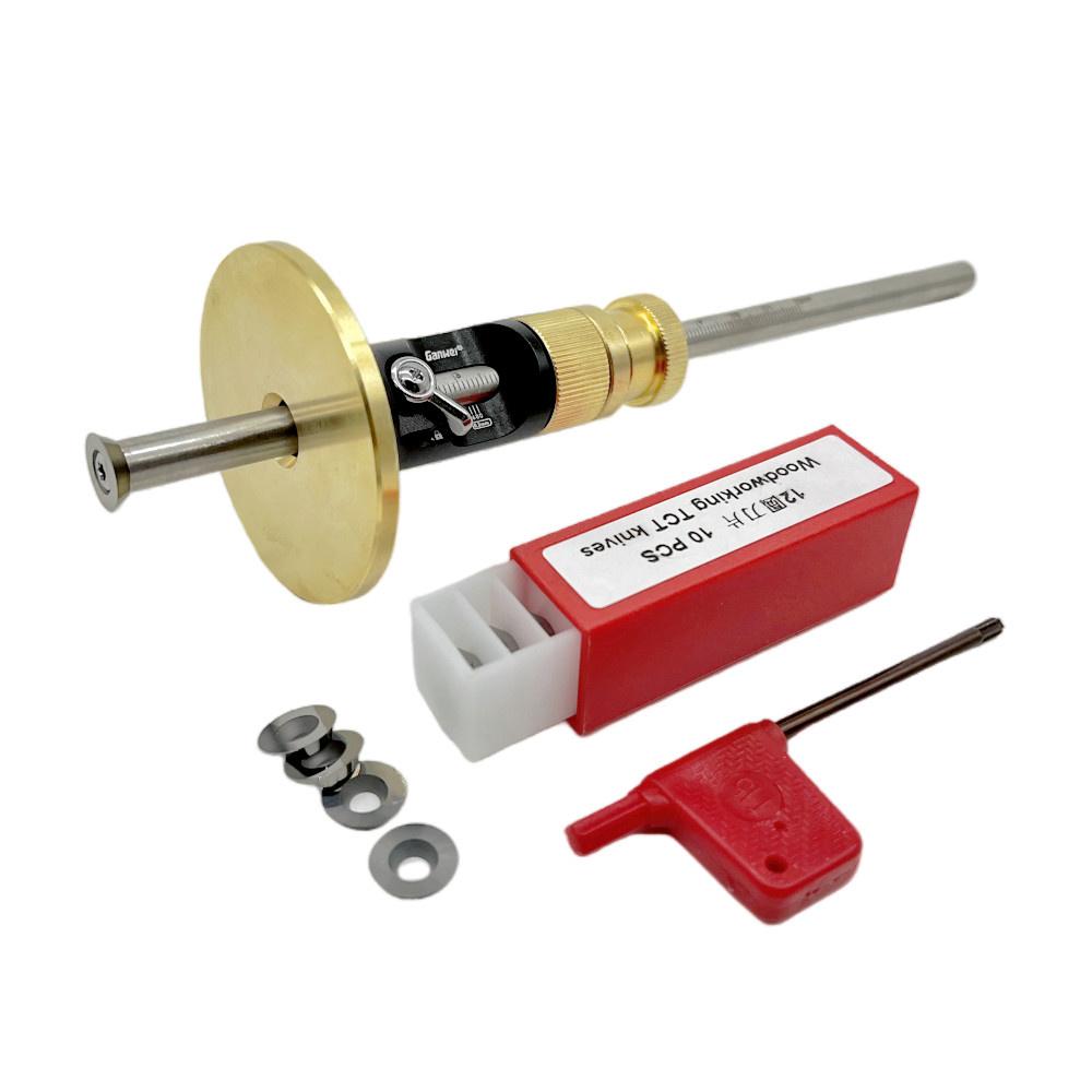 

Калибр для маркировки колес, набор для разметки по дереву, набор с 10 сменными резцами, инструмент для письма из цельного металлического стержня по дереву для плотника