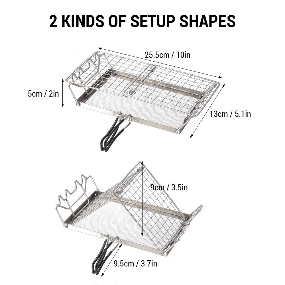 Folding Camp Stove Toaster Stainless Steel Bread Toaster Rack for Camping Backpacking Picnic folding toaster bread toaster rack