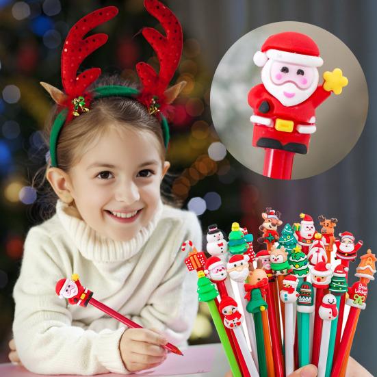 10/20Pcs Christmas Gel Ink Pens Deer Snowman Santa Claus Design Kids Gel Pens School Supplies Christmas Party Favors