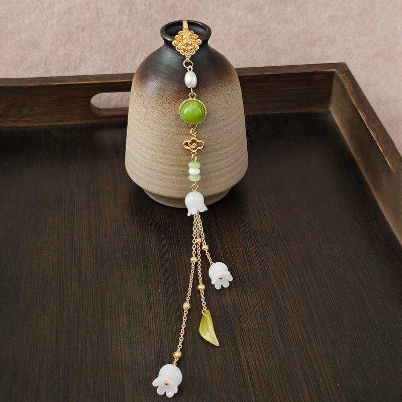 Ancient Style Waist Jade Ornament Waist Pendant Chinese Hanfu Cheongsam Hanging Tassel Waist Chain Pendants Dress Waist Decor