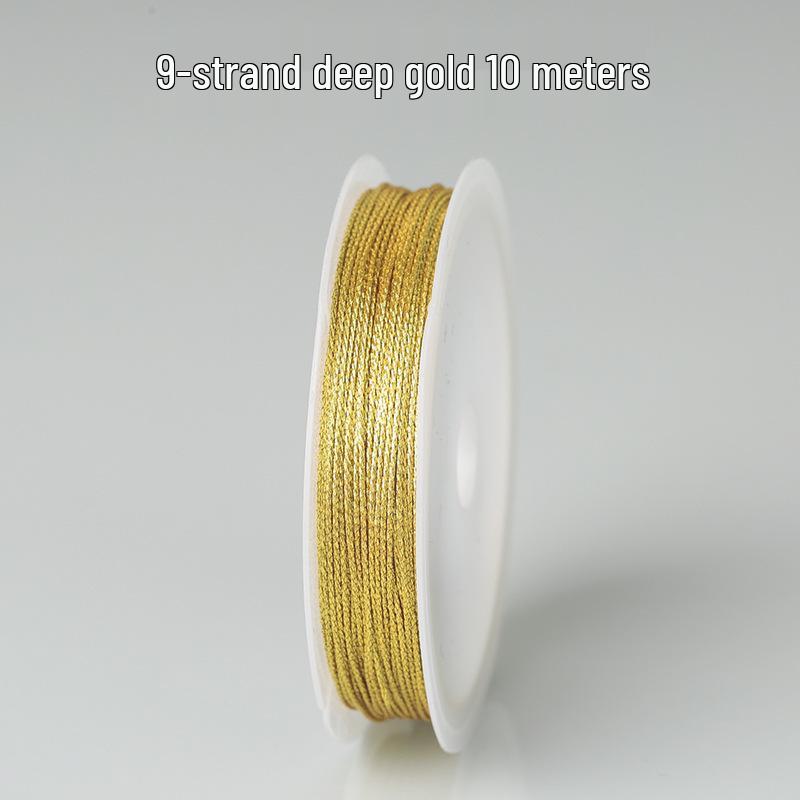 Gold & Silver Colored Thread for DIY Bracelet Weaving - Chinese Knot, Gold Silk & Winding Thread, Small Roll