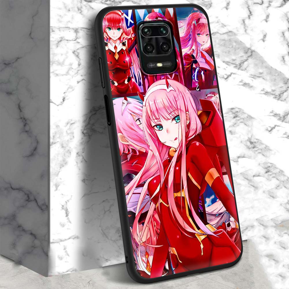 02 Zero Two Anime Darling In The Franxx Case For Xiaomi Redmi Note 9S 9 8 7 10 Pro 8T 9C 9A 8A Black Silicone Phone Cover Sac