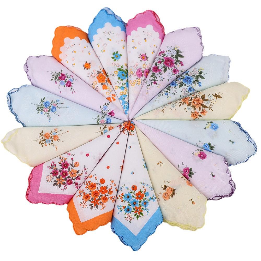 30cm Women's Nostalgic Cotton Handkerchief - Classic Square Towel for Sweat Wiping