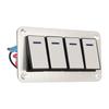 Aluminum Alloy Switch Panel 4 Gang Switches Central Control Switch Panel for Car Yacht