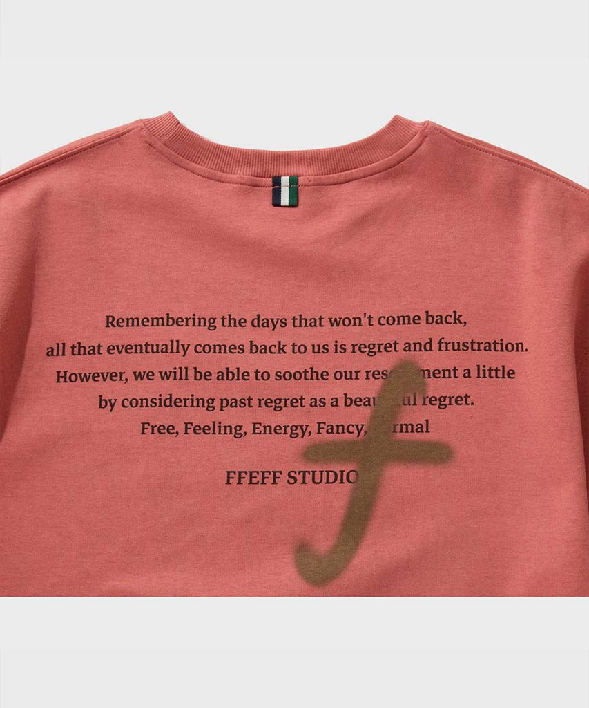 FFEFF STUDIO Face Drawing Embroidery Short Sleeve T-Shirt (Brick)