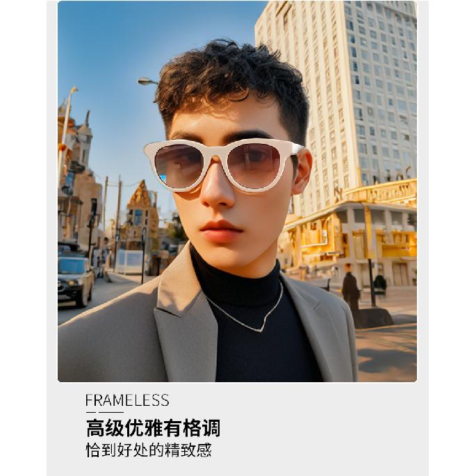 Dilireba's same style cat-eye sunglasses for women, white frame, vintage Korean style Lowry Men's Sunglasses