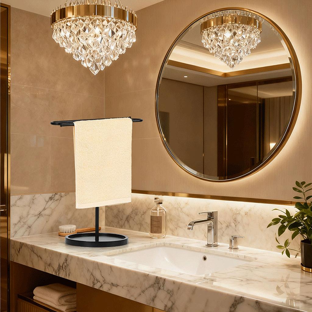 Hand Towel Stand for Bathroom S Shape Towel Holder Stand Holds 2 Towels Metal Standing Countertop Towel Stand for Bathroom